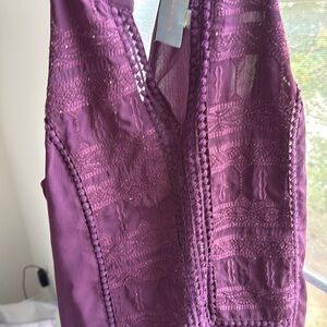 Skies Are Blue Purple Lace Mini Dress